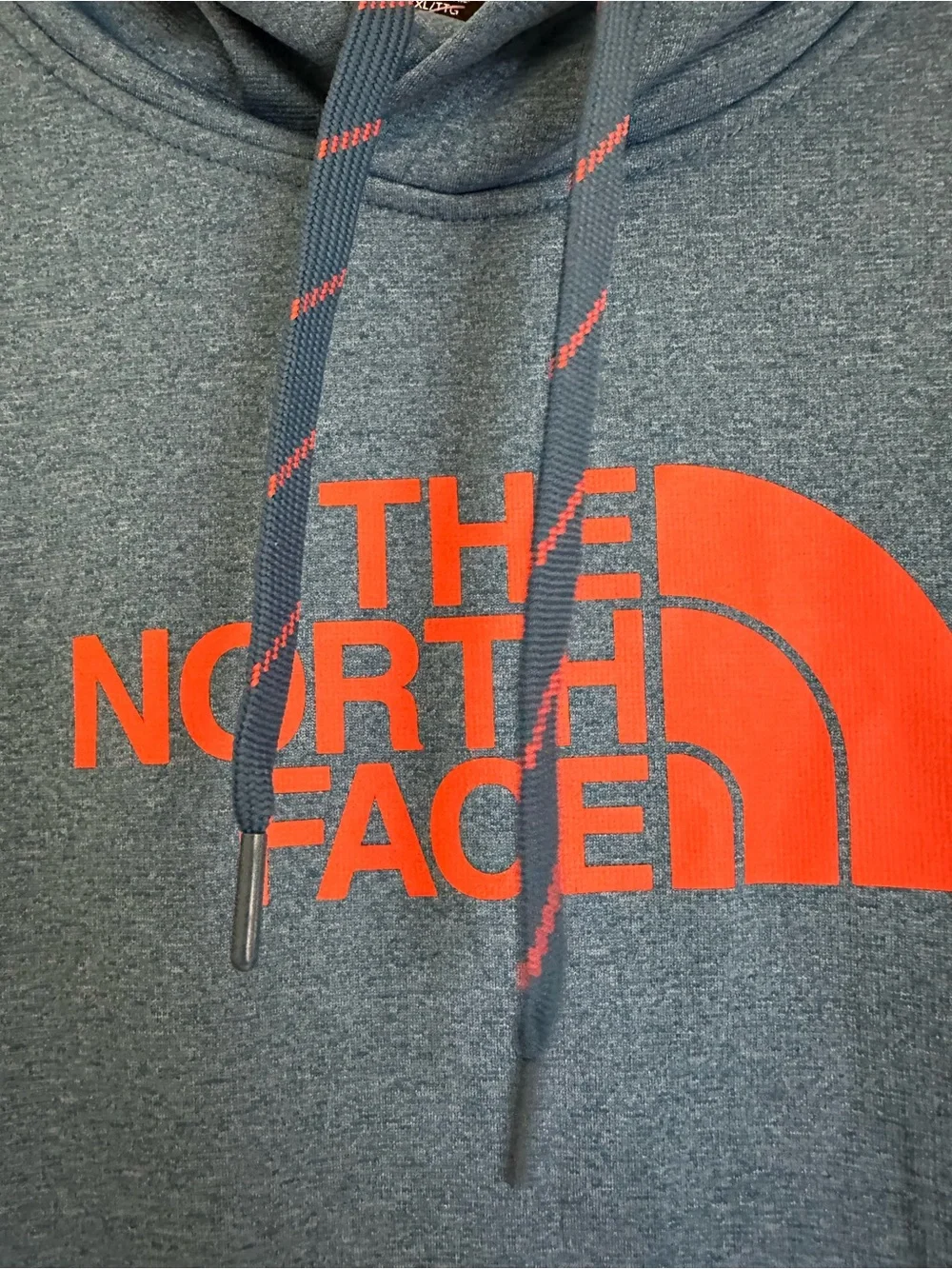 The North Face Men's Blue and Orange Hoodie size XXL